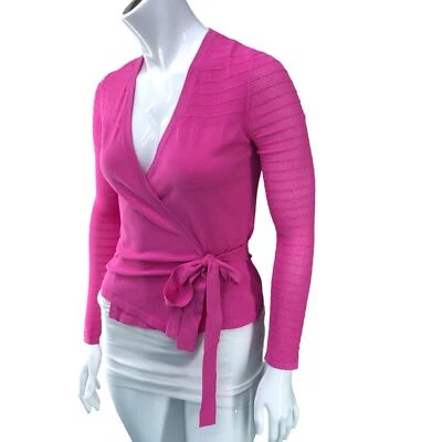 Top Diane Von Furstenberg DVF Mujer Talla XS Imelda Envolvente Rosa Malla Barbiecore Foto 1 de 4