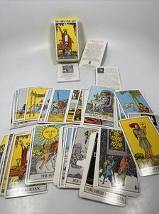 THE RIDER TAROT DECK 1971 Complete set 78 Cards + Instructions Nice Box Clean