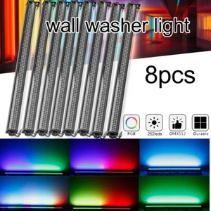 8PACK 252LED 3in1 RGB Wall Wash Light Bar DMX DJ Party Disco Beam Stage Lighting - Picture 1 of 12