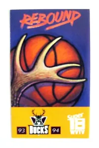MILWAUKEE BUCKS 1993-94 NBA BASKETBALL POCKET SCHEDULE  - Picture 1 of 3