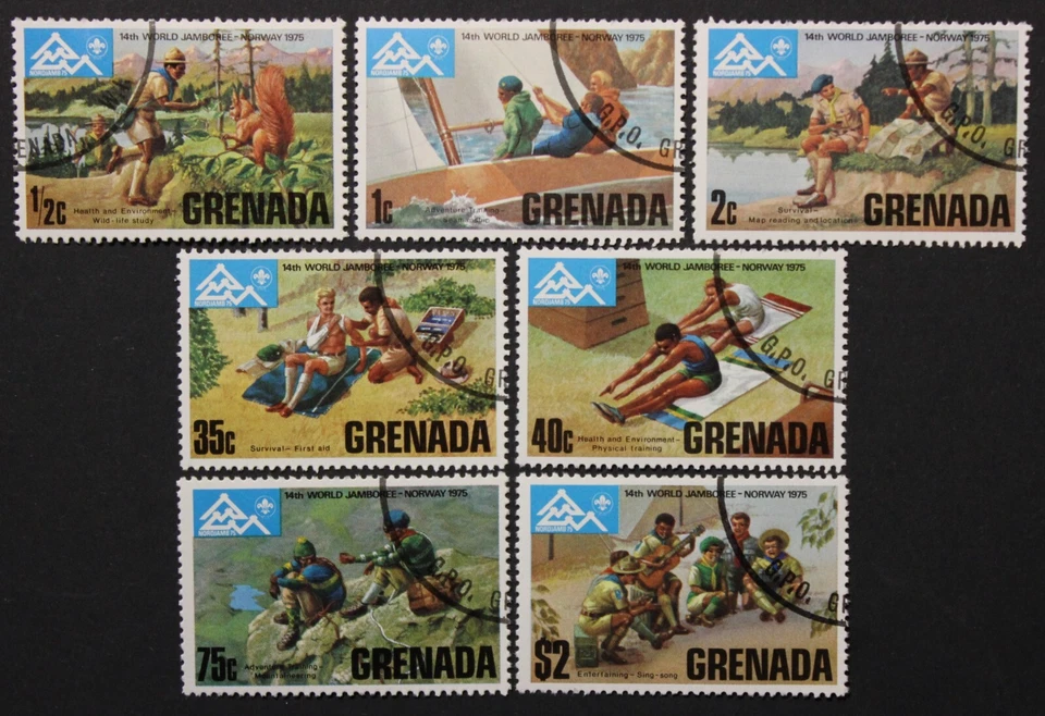Granada: Michel-Nr. 677-683 "14. Jamboree Scout Mundial" de 1975, sellado - Imagen 1 de 1