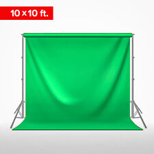 [1X] 10x10 ft. Green Screen Muslin Backdrop for Photo Video Home Studio