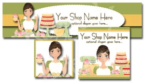 Diseño de pancarta publicitaria de tienda ebay y logotipo a juego - morena - panadería cupcakes - Imagen 1 de 1