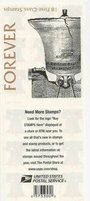 #4437 LIBERTY BELL ATM Booklet Pane of 18 Forever #4437a MNH 2009 date - Image 1 of 2