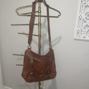 Sabina Honey Brown Large Leather Shoulder Bag Purse - Picture 1 of 6