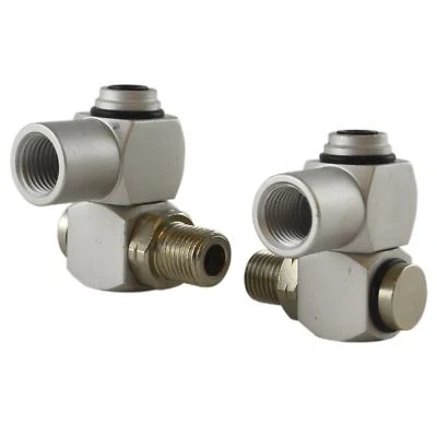 1/4" BSP Male / Female Air Compressor Fitting Connector 360 Degree Swivel 2pc - Image 1 of 3