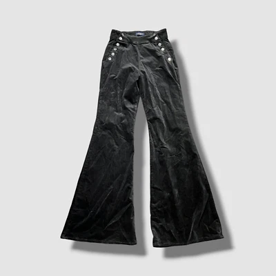 Женские черные бархатные расклешенные брюки Ramy Brook Romee размер 29 - Изображение 1 из 3