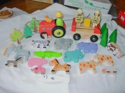 (32) JANOD y más Juguetes de madera ANIMALES DE GRANJA Y ZOOLÓGICO - Preescolar Preescolar Niño temprano Foto 1 de 4