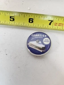 Sandvich Edible Device New Meat! Button Badge Pin Vintage - Picture 1 of 2