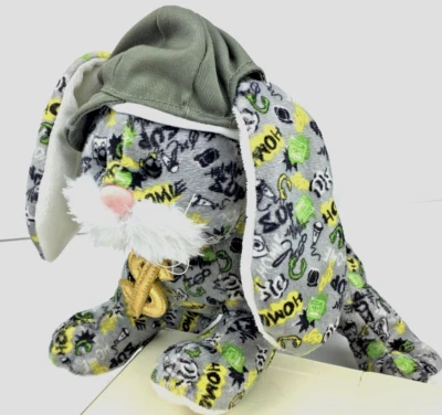Ganz Webkinz Plush Hip Hop Bunny Bling Rockerz Graffiti Print 90s Stuffed Animal - Image 1 of 4