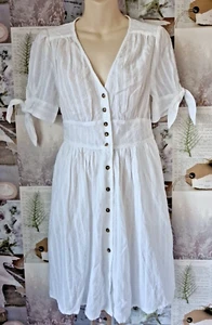 Monsoon Dolly Dobby Stripe Short Beach Summer Cotton Dress Size Small BNWT - Picture 1 of 5
