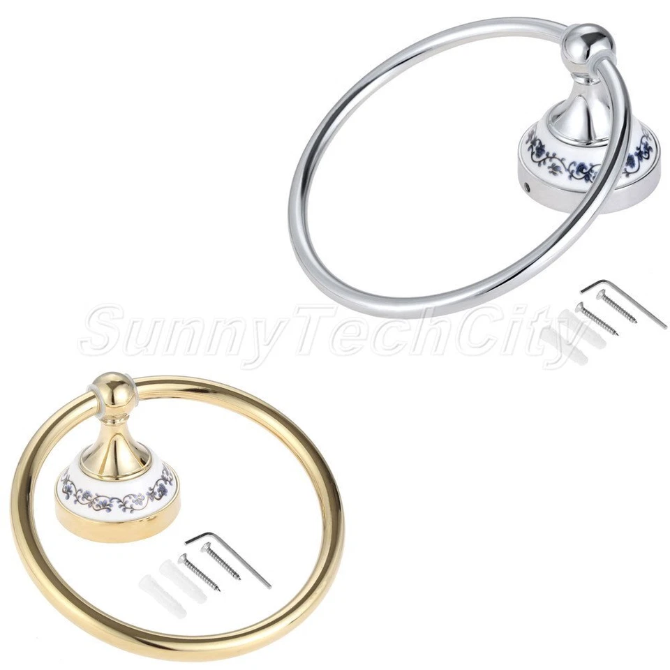 Toalleras de mano redondas retro soportes estante baño cocina perchas montadas en la pared Foto 1 de 1