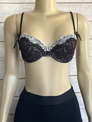 Pleasure State Couture Black With Red Lace Size 34C - Image 1 of 4