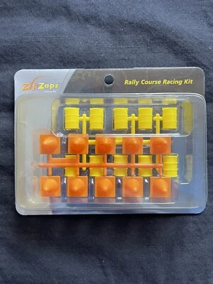 BRAND NEW MINT! ZipZaps RALLY COURSE RACING KIT Orange Cones & Yellow Drums - Image 1 of 2