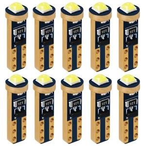 10PCS T5 74 W1.2W W3W Super Bright LED Bulbs Auto Wedge Dashboard Gauge Lamp Car - Picture 1 of 18