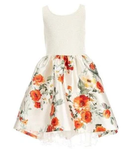 BONNIE JEAN Big Girl's 12, 14 Lace Bodice Floral High-Low Dress NWT $68 - Picture 1 of 2