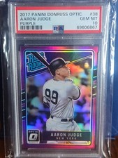PSA 10 2017 MLB Panini Donruss Optic Rated Rookie Purple Aaron Judge Rookie Card