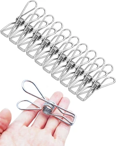 Large Stainless Steel Clothes Pins - Heavy Duty and Multipurpose Metal Clips for - Picture 1 of 12