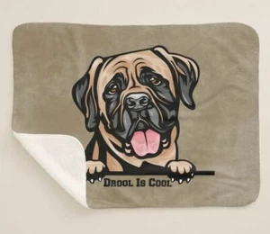 Mastiff Bullmastiff Hunderasse Sabber ist cool braun Sherpa Fleece Überwurf Decke - Bild 1 von 4