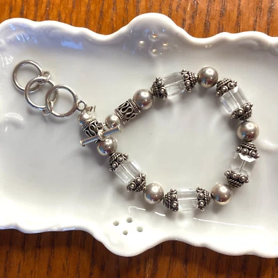 Pulsera de Colección Silpada 7" Cuentas de Cristal Facetado Marca de Plata Esterlina Cierre de Palanca Foto 1 de 4
