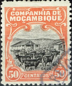 Mozambique Colonial Cow Farm stamp 1935 - Picture 1 of 1