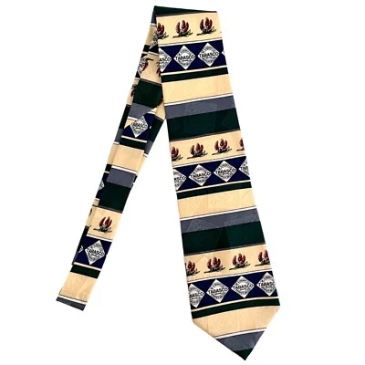 Tabasco Silk Mens Tie Necktie Tabasco Brand w/ Chilies Stripes Tabasco Branding - Image 1 of 4