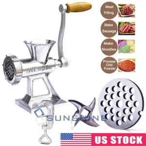 DOUBLE FIXING MEAT GRINDER MINCER STUFFER HAND MANUAL SAUSAGE FILLER MAKER - Picture 1 of 12