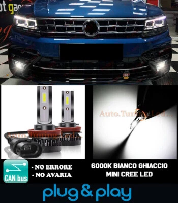 VW TIGUAN 2016+ LAMPADE FENDINEBBIA H8 FULL LED 6000K Top Qualità - NO ERROR - Immagine 1 di 4