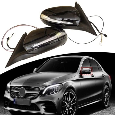 Для Mercedes Benz C класса C180 C260 C300 черный W205 автомобиля боковая дверь зеркало 1 пара - Изображение 1 из 4