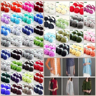 Sale 1-6 SkeinsX50gr LACE Soft Crochet Acrylic Wool Cashmere hand knitting solid - Image 1 of 4