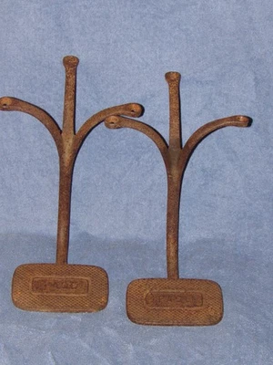 Pair Antique Cast Iron PAGE Horse Buggy Carriage Steps - Image 1 of 4
