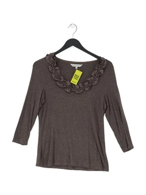 Rocha.John Rocha Women's Top UK 12 Brown Viscose with Elastane Basic - Image 1 of 4