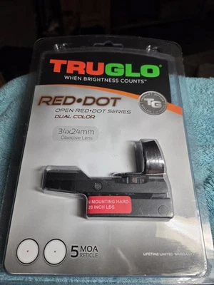 Truglo 红点 34x24 物镜镜头 5 MOA 十字线 TG8370B 双色点瞄准镜 — 第 1/4 张图片