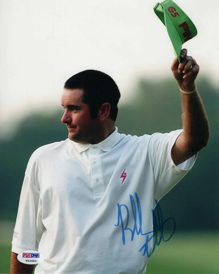FOTO AUTÓGRAFA FIRMADA POR BUBBA WATSON 8x10 - 2012 2014 Masters Champions, bandera PSA Foto 1 de 1