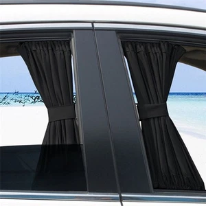 Gardine Fenster schwarz Auto SUV Gurte Sonnenschutz Van 2 Stück Visier Zubehör - Bild 1 von 12