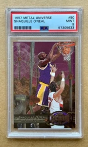 1997-98 SKYBOX METAL UNIVERSE SHAQUILLE O'NEAL CARD #50 GRADED PSA 9 MINT - Picture 1 of 3