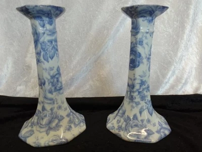 1049 Par de Cerámica Azul y Blanco Estilo Italiano Hecho en China Años 90 De Colección... Foto 1 de 4