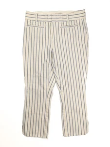 Anthropologie The Essential schmale creme-blau gestreifte Knöchelhose Damengröße 6 - Bild 1 von 6