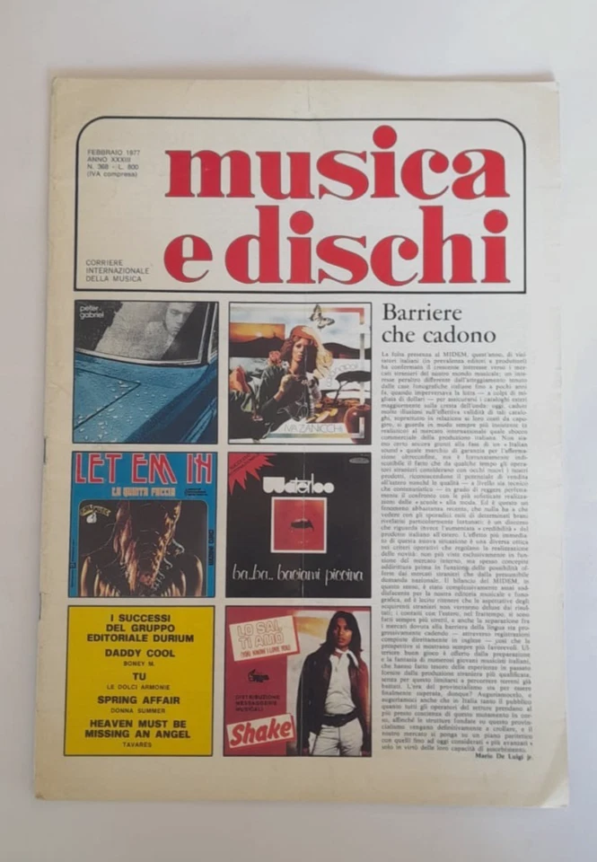 MUSICA E DISCHI ITALIAN MAGAZINE, No.368 FEB 1977 KISS / PETER GABRIEL / QUEEN - Image 1 of 4