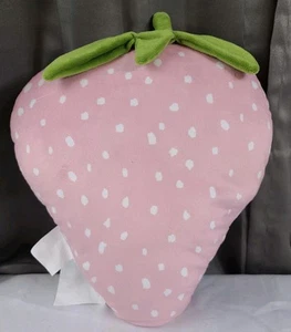 Erdbeere Dekokissen Plüsch Deko Rosa Kuschelig Weich 14 Zoll EUC - Bild 1 von 4
