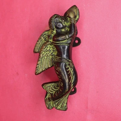 Welcome Lady Figurine Antique Style Handmade Brass Wardrobe Door Pull Handle - Image 1 of 4