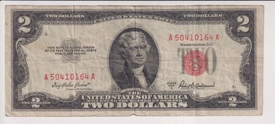 TWO DOLLAR FEDERAL RESERVE NOTE UNITED STATES OF AMERICA SERIES 1953 A $2 BILL - Image 1 of 2