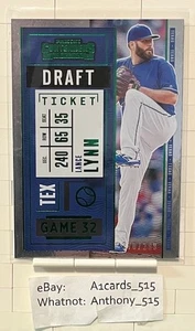 Lance Lynn - 2020 Panini Contenders Draft Ticket Green 270/299 - Texas Rangers - Bild 1 von 3