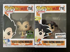 Funko Pop ! Dragon Ball Z - Vegeta Eating Noodles #758 Goku Eating Noodles #710 - Imagen 1 de 6