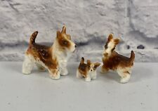 *VINTAGE* Kelvin’s Bone China set of 3 Fox Terrier Dog Miniature Japan *MINT*