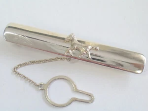 925 SILVER Tie Clip With HORSE - Men's Tie - Equestrian Pony - Picture 1 of 6