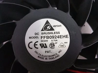 NEW Delta Brushless Fan FFB0924EHE DC 24V 0.75A 92x92x38 mm, 2 wires MODEL - Image 1 of 3