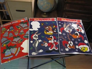 3 - 1996 Looney Tunes Finestra di Natale Statica Attacchi Decorazioni Insetti Coniglietto - Foto 1 di 3
