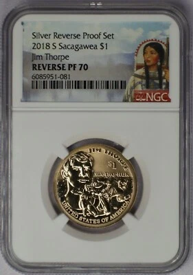 2018-S Sacagawea Jim Thorpe Reverse Proof - NGC Reverse PF 70 - Image 1 of 2