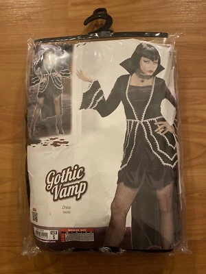 Gothic Vamp Dress Costume (Size Small UK 8-10) Cosplay Vampire Halloween - Image 1 of 4